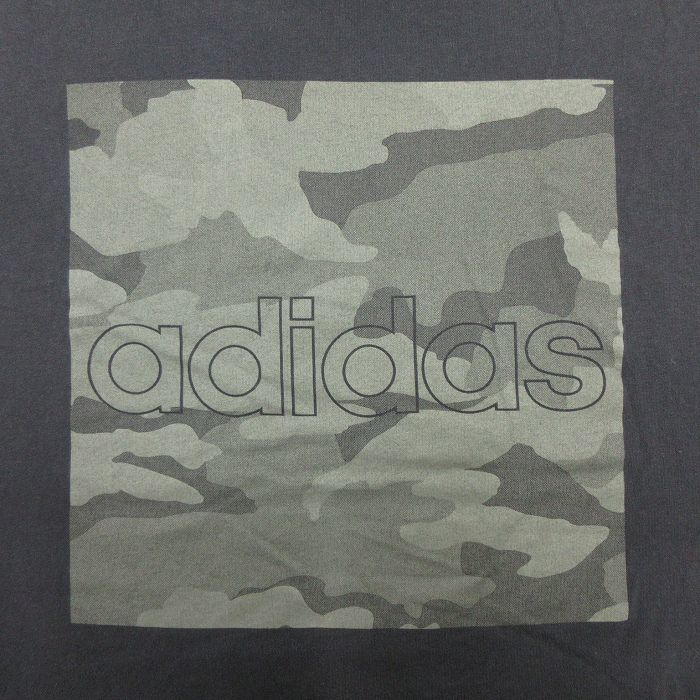 XL/古着 アディダス adidas 半袖 ブランド Tシャツ メンズ ビッグロゴ クルーネック 黒 ブラック 23mar16 中古_画像2