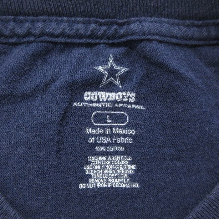 XL/古着 半袖 Tシャツ メンズ NFL ダラスカウボーイズ 大きいサイズ コットン クルーネック 紺 ネイビー アメフト スーパーボウル 23au_画像3