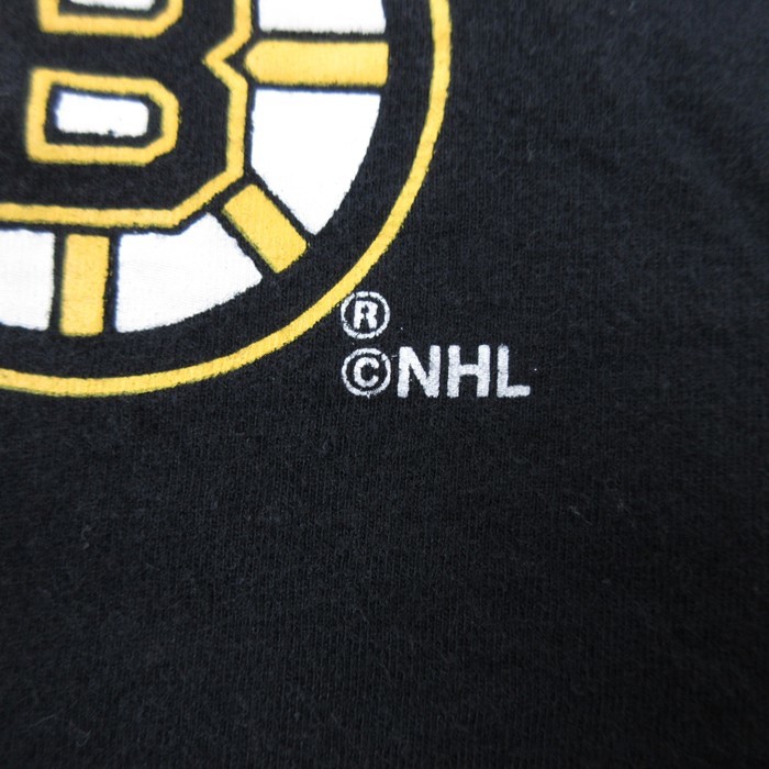 XL/古着 リーボック REEBOK 半袖 ブランド Tシャツ メンズ NHL ボストンブルーインズ 大きいサイズ コットン クルーネック 黒 ブラック_画像3