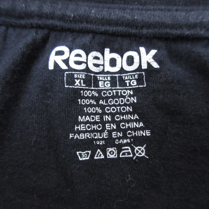 XL/古着 リーボック REEBOK 半袖 ブランド Tシャツ メンズ NHL ボストンブルーインズ 大きいサイズ コットン クルーネック 黒 ブラック_画像4