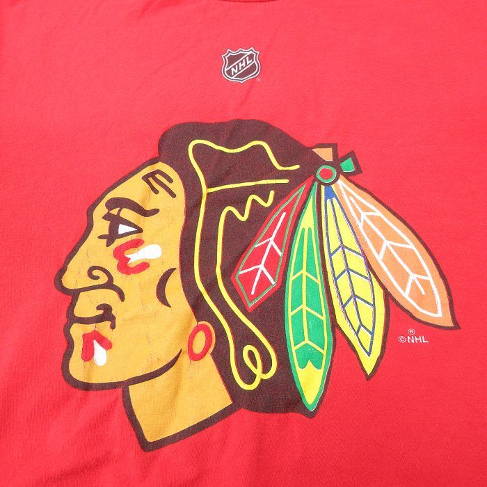  old clothes Reebok short sleeves T-shirt Kids boys child clothes NHL Chicago black Hawk sTOEWS cotton crew neck red red ice ho 