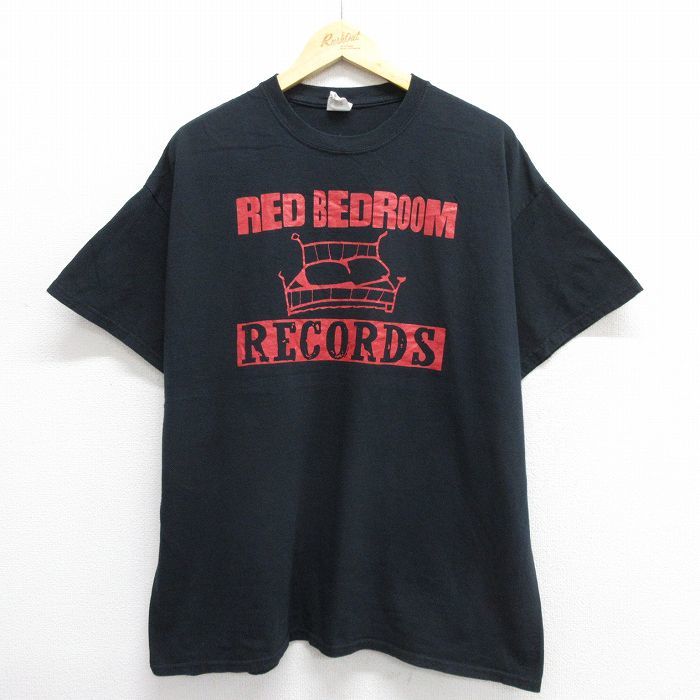 XL/古着 半袖 ロック バンド Tシャツ メンズ RED BEDROOM RECORDS 大きいサイズ コットン クルーネック 黒 ブラック 23jun21 中古_画像1