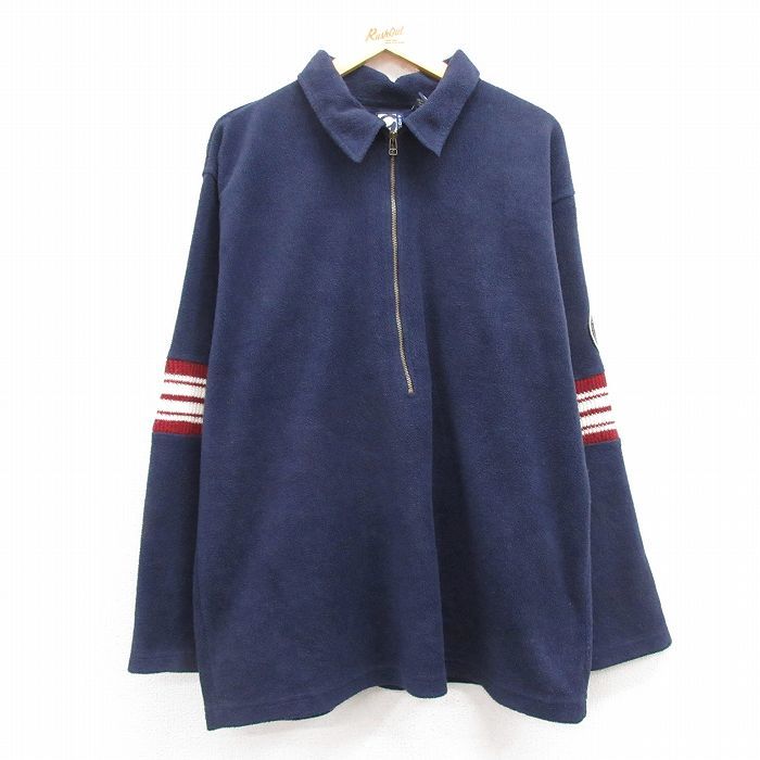 L/古着 ギャップ GAP 長袖 ハーフジップ フリース ジャケット メンズ 00s スキー スノーボード 紺他 ネイビー 23oct07 中古 アウター_画像2