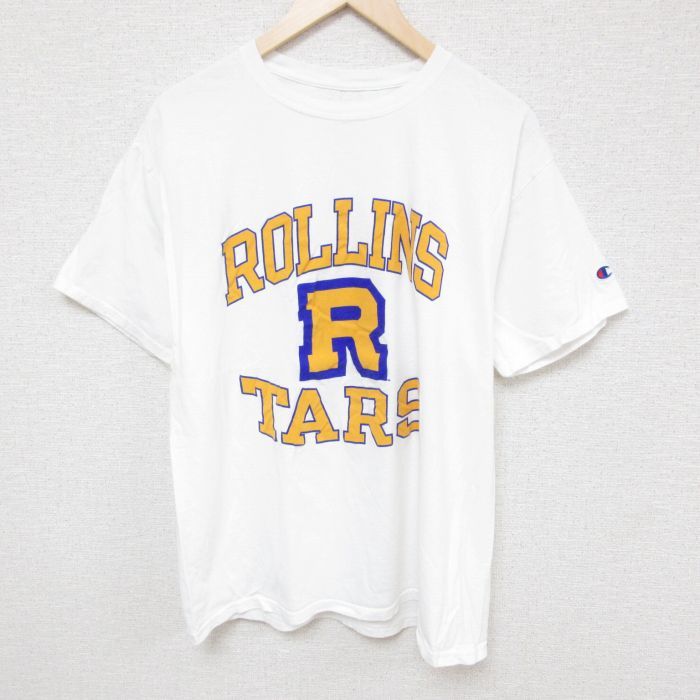 L/古着 チャンピオン Champion 半袖 ブランド Tシャツ メンズ ROLLINS TARS クルーネック 白 ホワイト 23jul27 中古_画像1