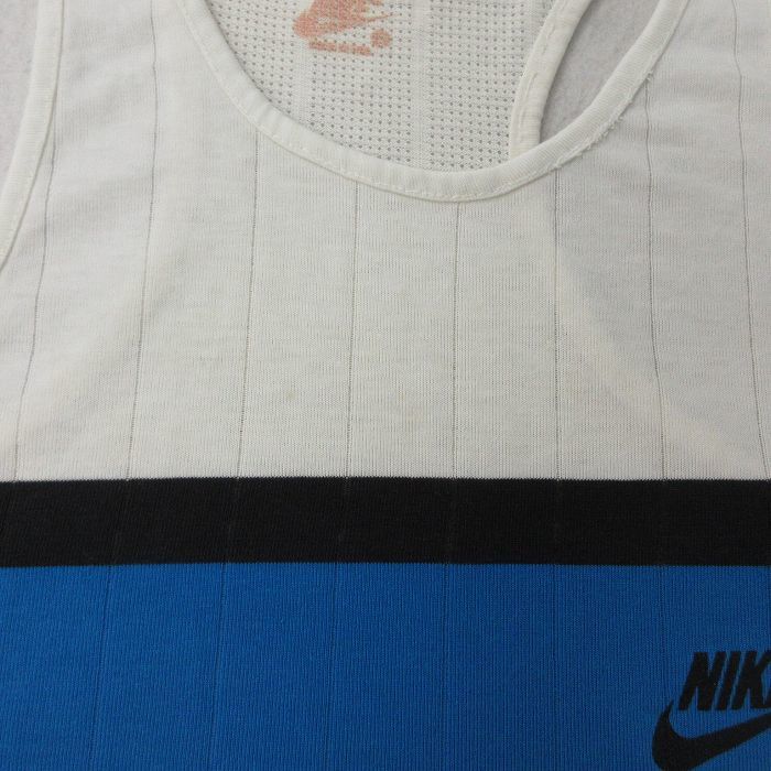 M/古着 ナイキ NIKE タンクトップ メンズ 80s ワンポイントロゴ メッシュ地 クルーネック 白他 ホワイト 23aug28 中古_画像6