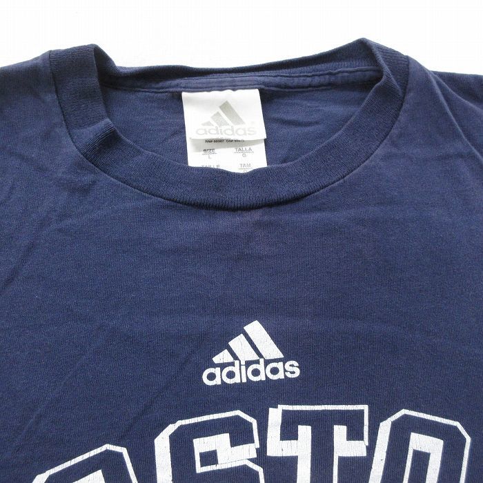 L/古着 アディダス adidas 半袖 ビンテージ Tシャツ メンズ 00s ワンポイントロゴ MLB ボストンレッドソックス コットン クルーネック_画像7