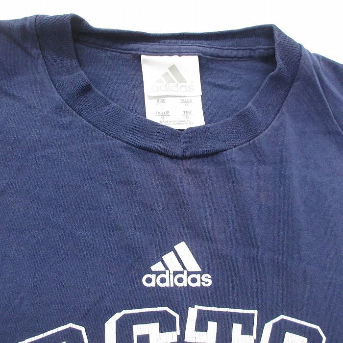 L/古着 アディダス adidas 半袖 ビンテージ Tシャツ メンズ 00s ワンポイントロゴ MLB ボストンレッドソックス コットン クルーネック_画像5