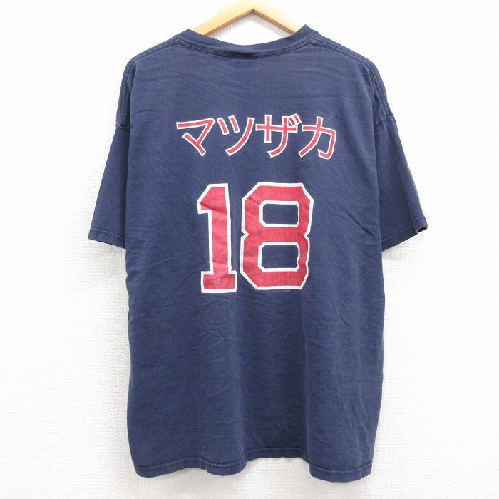 XL/古着 リー Lee 半袖 ビンテージ Tシャツ メンズ 00s MLB ボストンレッドソックス 松坂大輔 18 大きいサイズ コットン クルーネック_画像2