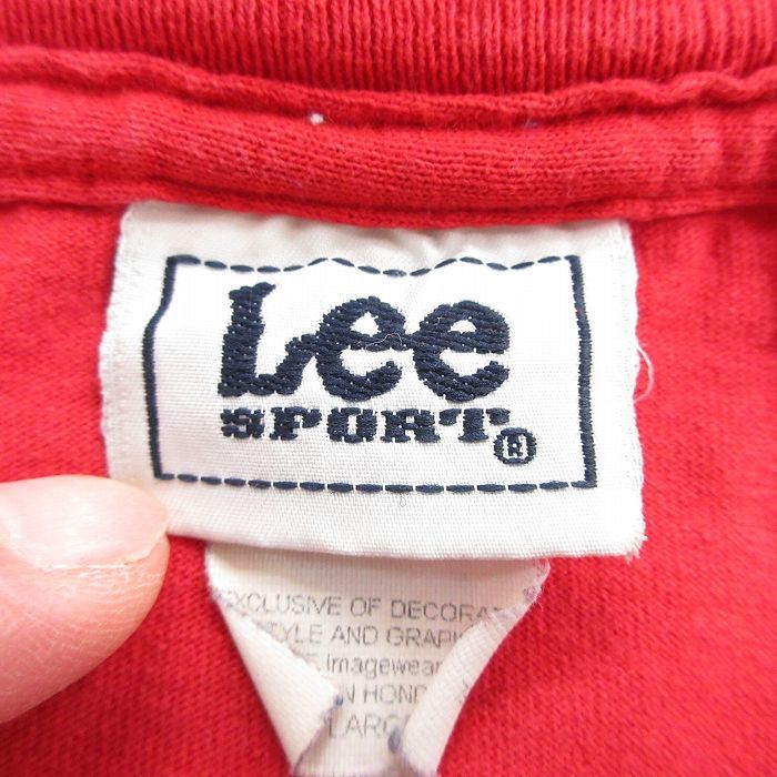 XL/古着 リー Lee 長袖 ビンテージ Tシャツ メンズ 00s MLB フィラデルフィアフィリーズ コットン クルーネック 赤 レッド メジャーリ_画像4
