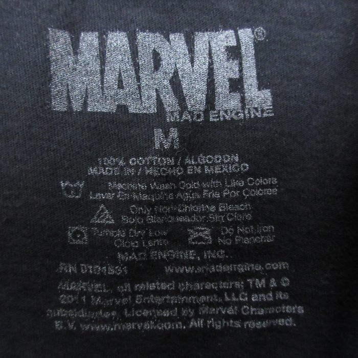 M/古着 半袖 Tシャツ メンズ マーベル ブラックボルト デアデビル ゴーストライダー コットン クルーネック 黒 ブラック 23may13 中古_画像3