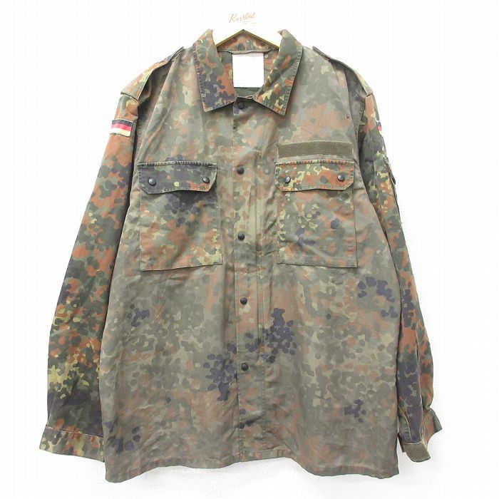 XL/古着 長袖 ミリタリー ジャケット メンズ ドイツ軍 緑他 グリーン 迷彩 23dec18 中古 アウター フライト_画像1