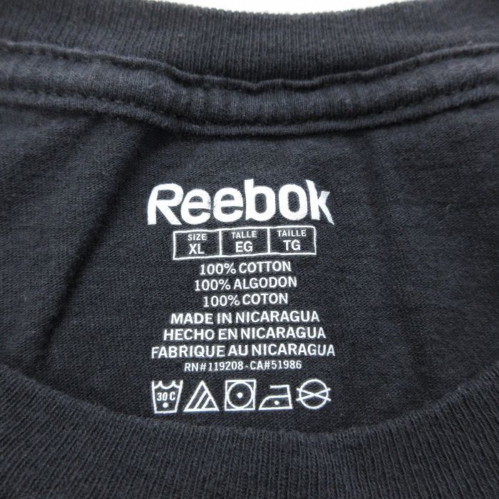 XL/ old clothes Reebok short sleeves brand T-shirt men's NHL Boston blue in zpato squirrel bar je long 37 large size cotton Crew 
