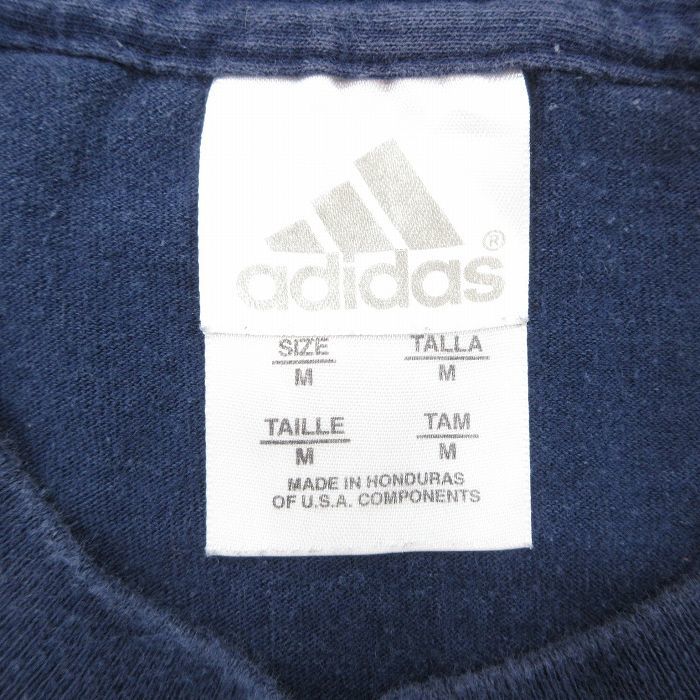 XL/古着 アディダス adidas 半袖 ビンテージ Tシャツ メンズ 00s MLB ニューヨークヤンキース コットン クルーネック 紺 ネイビー メジ_画像6