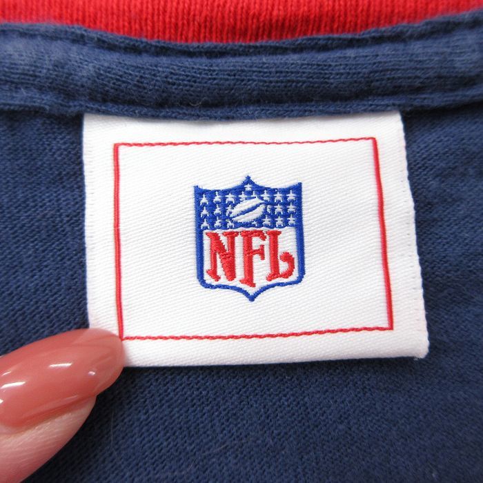 XL/古着 半袖 ビンテージ Tシャツ メンズ 00s NFL ニューイングランドペイトリオッツ 刺繍 クルーネック 紺他 ネイビー アメフト スー_画像3