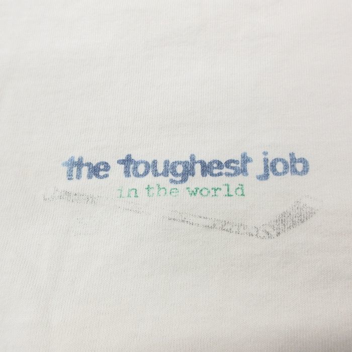 XL/古着 半袖 ビンテージ Tシャツ メンズ 90s ホッケー the toughest job 大きいサイズ コットン クルーネック 生成り 23apr21 中古_画像3