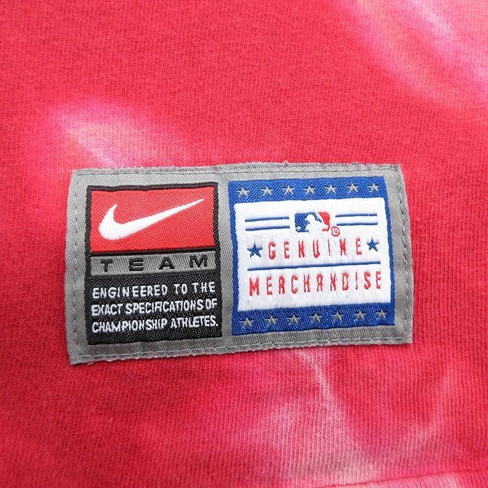 XL/古着 ナイキ NIKE 半袖 ビンテージ Tシャツ メンズ 00s MLB ボストンレッドソックス 刺繍 大きいサイズ コットン クルーネック 赤_画像4
