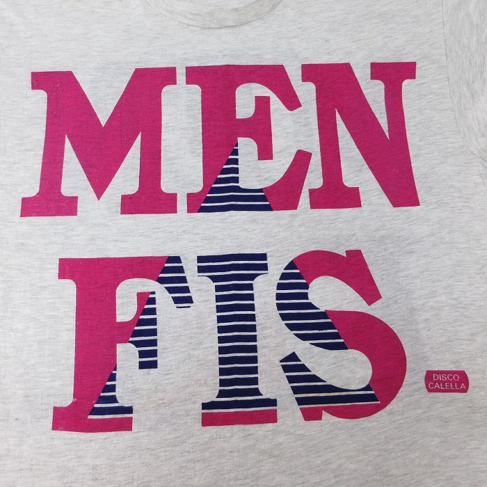 XL/古着 半袖 ビンテージ Tシャツ メンズ 90s MEN FIS コットン クルーネック 薄グレー 霜降り 23jul20 中古_画像3