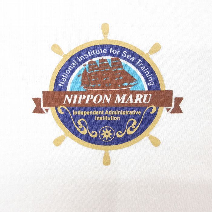 L/古着 半袖 ビンテージ Tシャツ メンズ 00s 船 NIPPON MARU コットン クルーネック 白 ホワイト 23jul21 中古_画像3