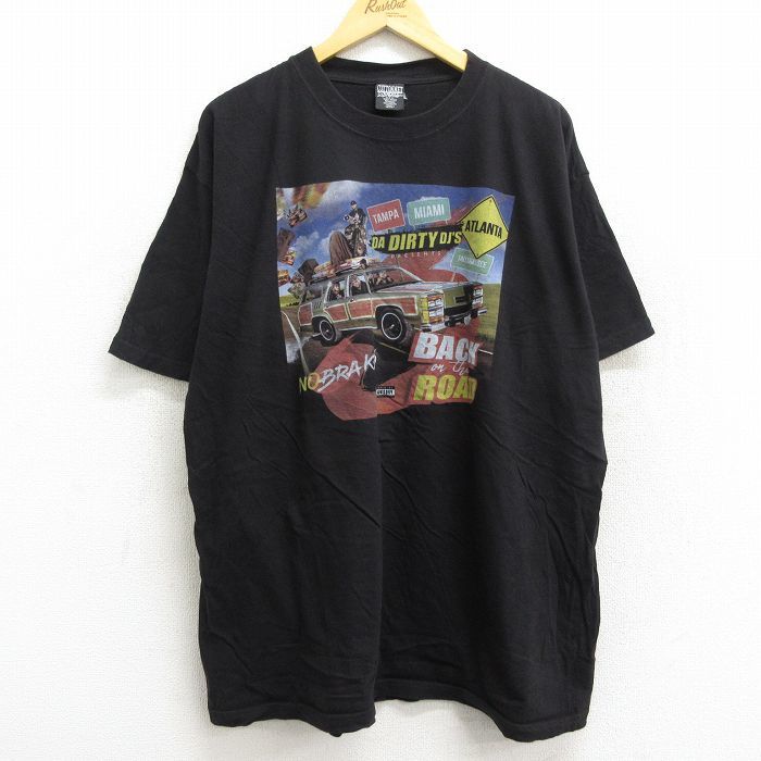 XL/古着 半袖 ビンテージ Tシャツ メンズ 00s 車 男性 大きいサイズ コットン クルーネック 黒 ブラック 23may13 中古_画像1