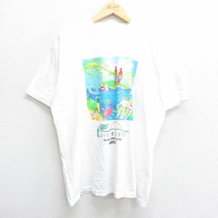 XL/古着 半袖 ビンテージ Tシャツ メンズ 00s アルバ ヨット オウム ゴルフ コットン クルーネック 白 ホワイト 23jul14 中古_画像1