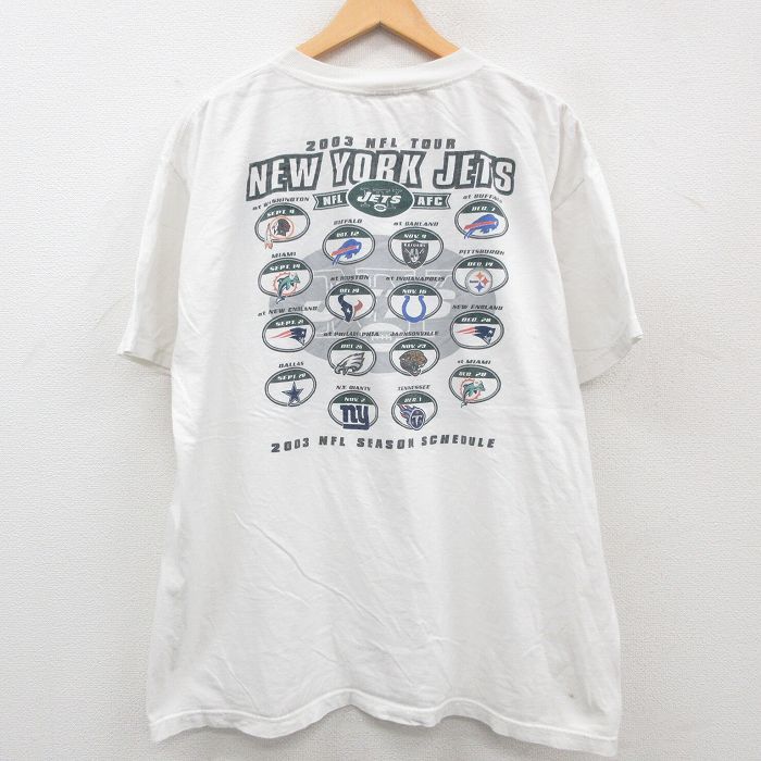 XL/古着 半袖 ビンテージ Tシャツ メンズ 00s NFL ニューヨークジェッツ チャドペニントン 大きいサイズ コットン クルーネック 白 ホ_画像2