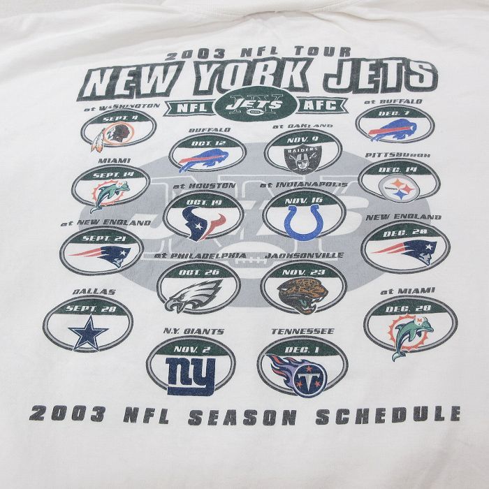 XL/古着 半袖 ビンテージ Tシャツ メンズ 00s NFL ニューヨークジェッツ チャドペニントン 大きいサイズ コットン クルーネック 白 ホ_画像4