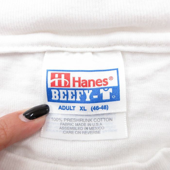 XL/古着 ヘインズ 半袖 ビンテージ Tシャツ メンズ 90s マサチューセッツ トライアスロン 企業広告 コットン クルーネック 白 ホワイト_画像5