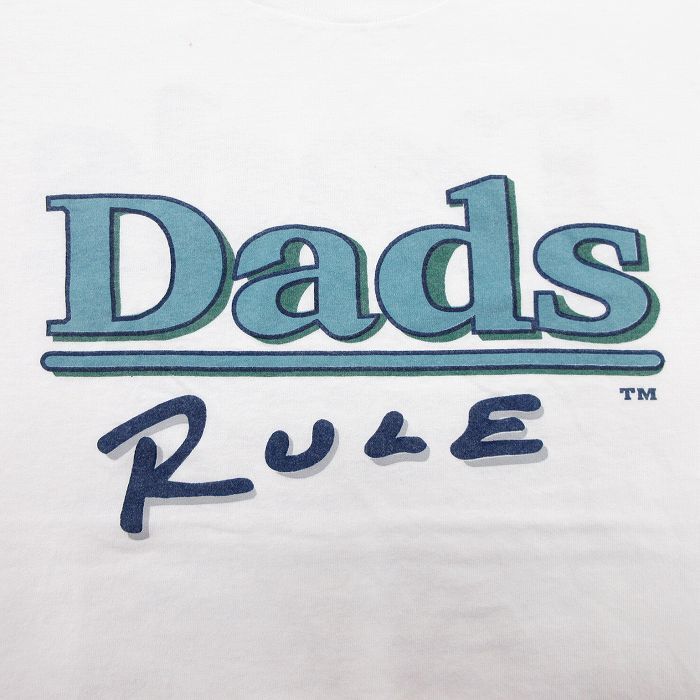 L/古着 半袖 ビンテージ Tシャツ メンズ 00s Dads RULE コットン クルーネック 白 ホワイト 23jul27 中古_画像3