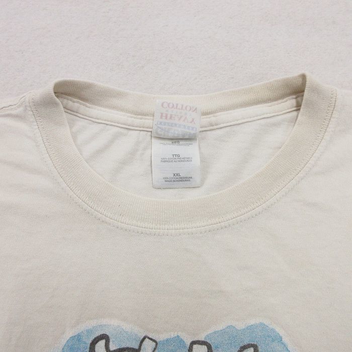 XL/古着 半袖 ビンテージ Tシャツ メンズ 00s ウシ ブタ ニワトリ 大きいサイズ コットン クルーネック 生成り 23aug08 中古_画像5