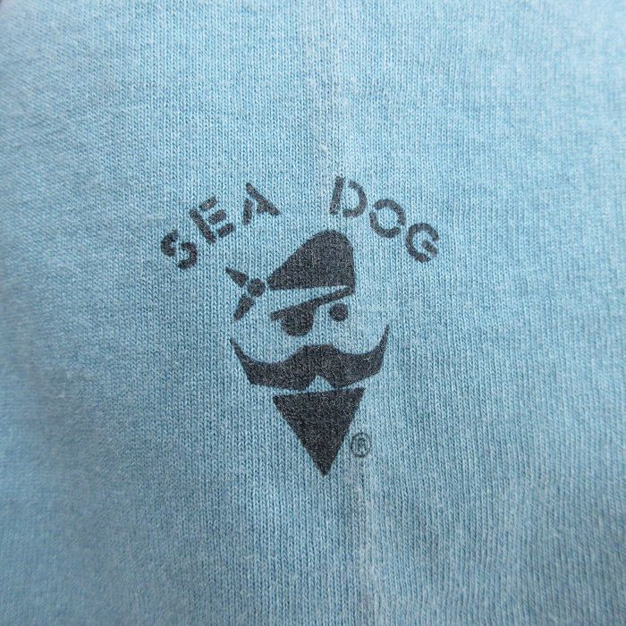 L/古着 半袖 ビンテージ Tシャツ メンズ 90s 犬 ダルメシアン SEA DOG コットン クルーネック 青緑 spe 23sep02 中古_画像5