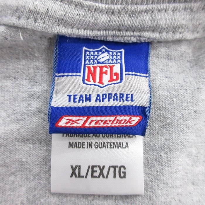 XL/古着 リーボック 長袖 ビンテージ Tシャツ メンズ 00s NFL ニューイングランドペイトリオッツ 大きいサイズ クルーネック グレー 霜_画像5