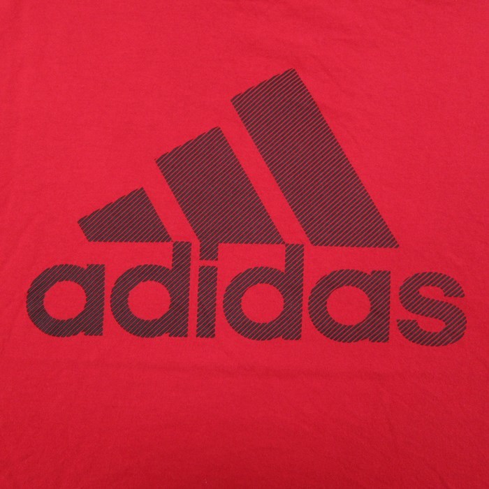 XL/古着 アディダス adidas 半袖 ブランド Tシャツ メンズ ビッグロゴ 大きいサイズ コットン クルーネック 赤 レッド 23aug21 中古_画像2