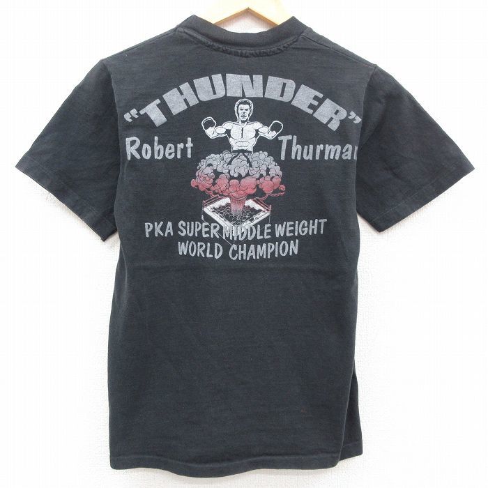 S/古着 ヘインズ 半袖 ビンテージ Tシャツ メンズ 90s ロバートサーマン Robert Thurman ボクシング 胸ポケット付き コットン クルーネ_画像1