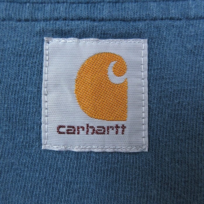 XL/古着 カーハート Carhartt 半袖 ブランド Tシャツ メンズ ワンポイントロゴ 胸ポケット付き 大きいサイズ コットン クルーネック 薄_画像2