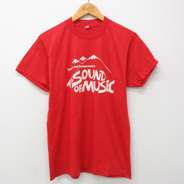 M/古着 半袖 ビンテージ Tシャツ メンズ 80s サウンドオブミュージック クルーネック 赤 レッド 23jun14 中古_画像1