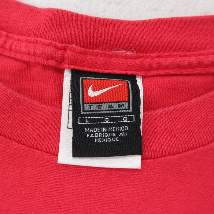 XL/古着 ナイキ NIKE 半袖 ビンテージ Tシャツ メンズ 00s ワンポイントロゴ MLB セントルイスカージナルス コットン クルーネック 赤_画像5