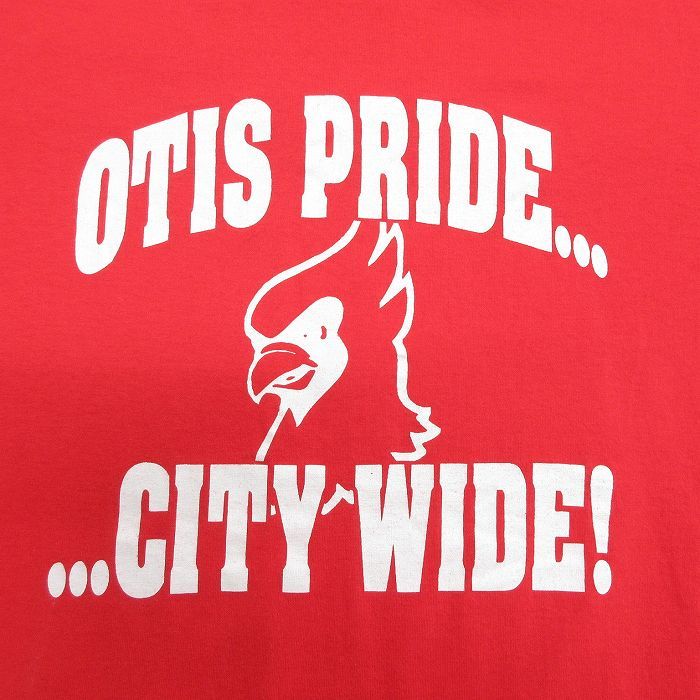 L/古着 半袖 ビンテージ Tシャツ メンズ 90s OTIS PRIDE 鳥 クルーネック 赤 レッド 23jun12 中古_画像2