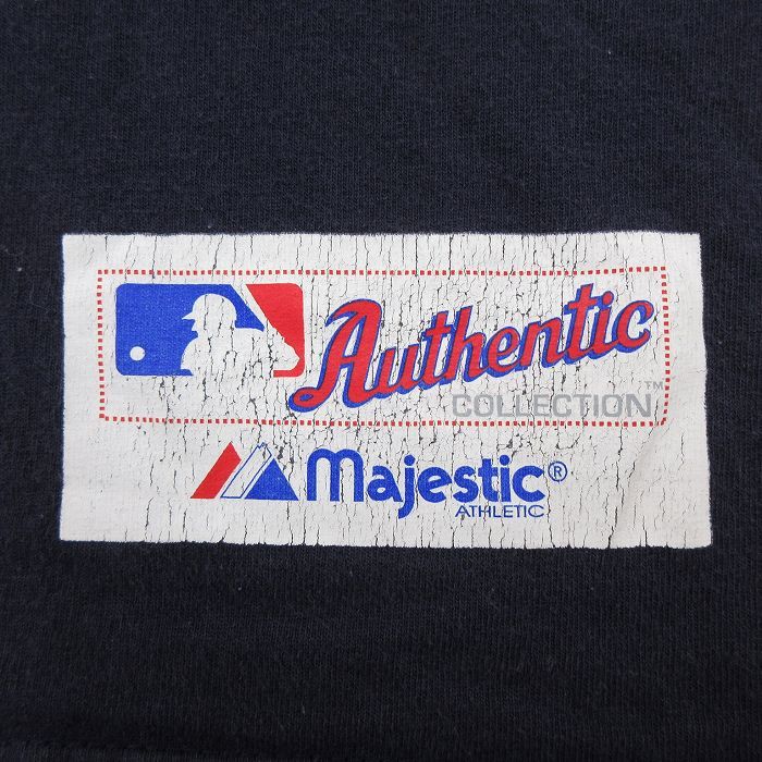 XL/古着 マジェスティック 半袖 ビンテージ Tシャツ メンズ 00s MLB ボストンレッドソックス コットン クルーネック 紺 ネイビー メジ_画像3