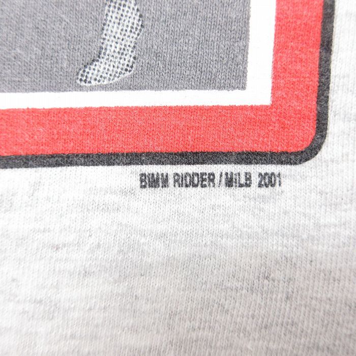 XL/古着 半袖 ビンテージ Tシャツ メンズ 00s MLB ノースウエストリーグ マイナーリーグ サイン入り 大きいサイズ クルーネック 薄グレ_画像3