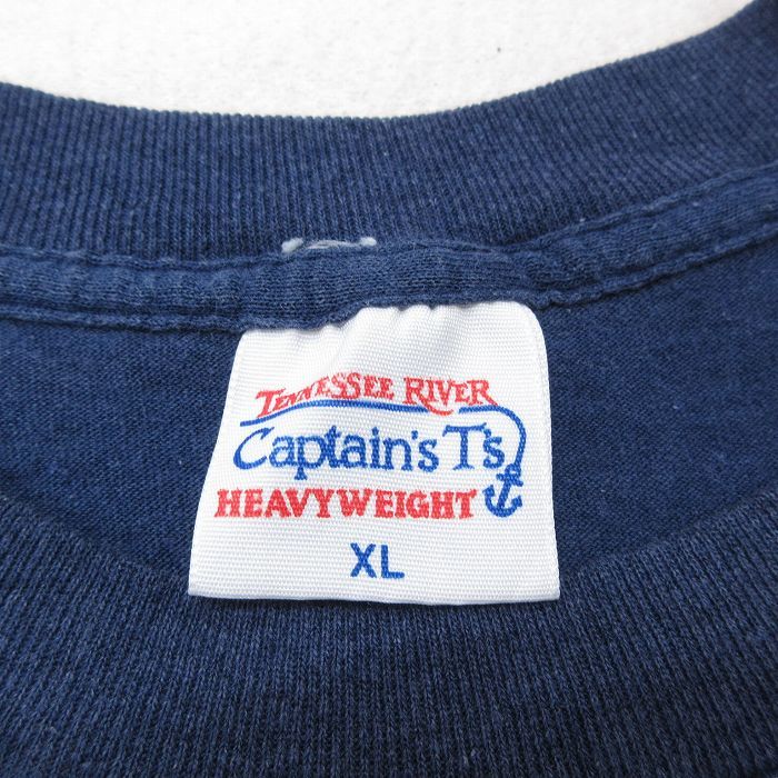 XL/古着 半袖 ビンテージ Tシャツ メンズ 90s ミルウォーキー USAロゴ 大きいサイズ クルーネック 紺 ネイビー 23aug07 中古_画像4