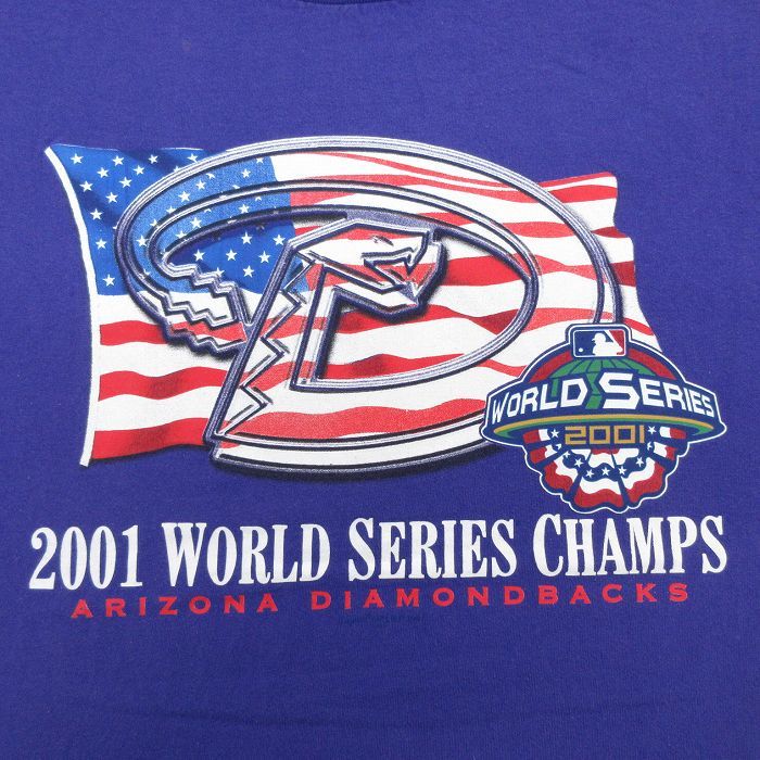 XL/古着 半袖 ビンテージ Tシャツ メンズ 00s MLB アリゾナダイヤモンドバックス ワールドシリーズ 大きいサイズ コットン クルーネッ_画像2