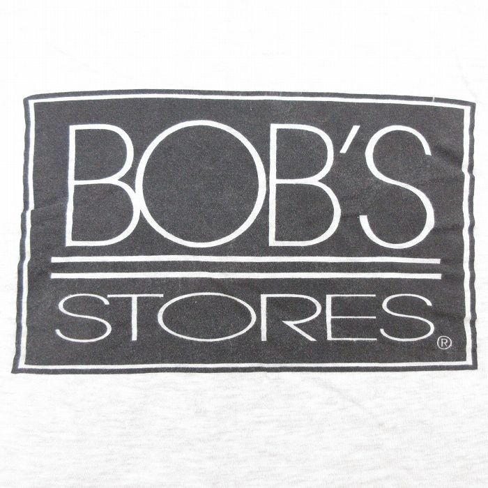 XL/古着 半袖 ビンテージ Tシャツ メンズ 90s BOBS STORES 大きいサイズ クルーネック 薄グレー 霜降り 23jun09 中古_画像2