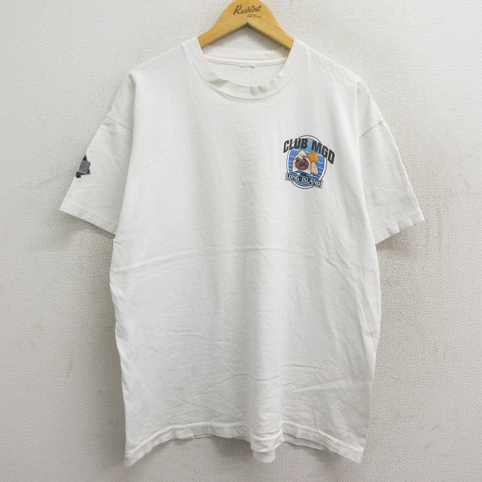 XL/古着 半袖 ビンテージ Tシャツ メンズ 90s クラブ MGD 大きいサイズ クルーネック 白 ホワイト 23apr05 中古_画像1