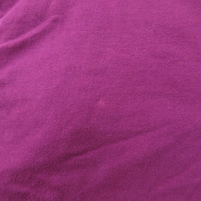 L/古着 GITANO ギタノ 半袖 ビンテージ Tシャツ メンズ 90s ワンポイントロゴ 胸ポケット付き コットン クルーネック 紫他 パープル sp_画像6