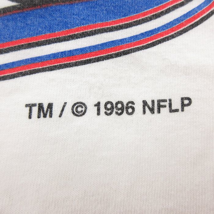 XL/古着 半袖 ビンテージ Tシャツ メンズ 90s NFL バッファロービルズ 大きいサイズ コットン クルーネック 白 ホワイト アメフト スー_画像3