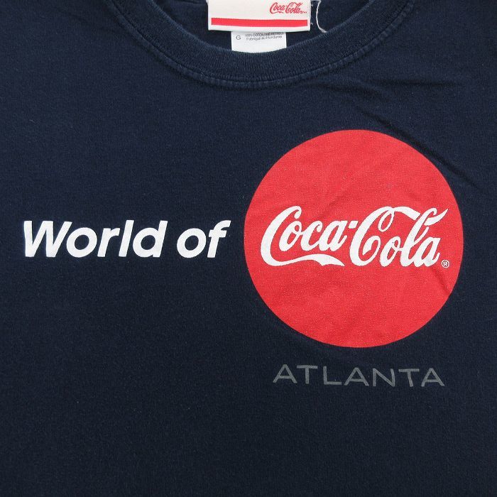 L/古着 半袖 ビンテージ Tシャツ メンズ 00s コカコーラ アトランタ コットン クルーネック 紺 ネイビー 23may22 中古_画像2