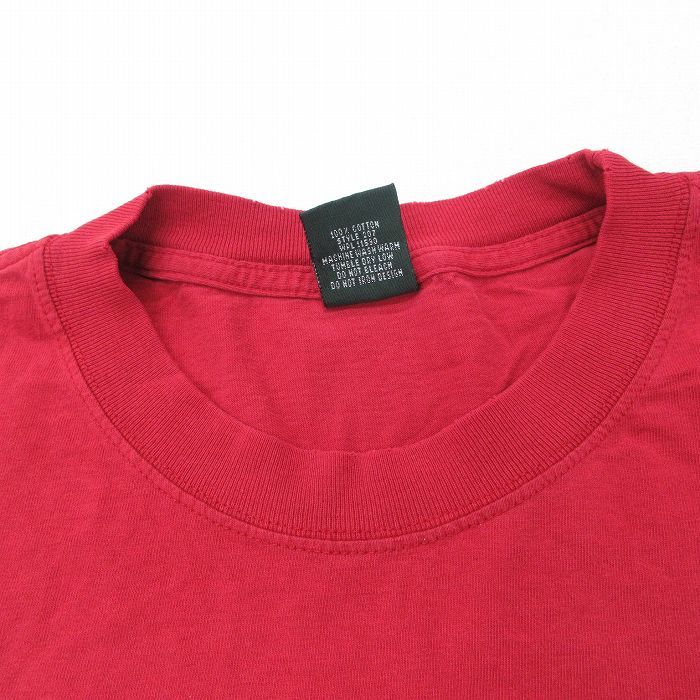XL/古着 半袖 ビンテージ Tシャツ メンズ 00s MONTAUK YACHT CLUB 刺繍 コットン　クルーネック 赤 レッド 23jul21 中古_画像4