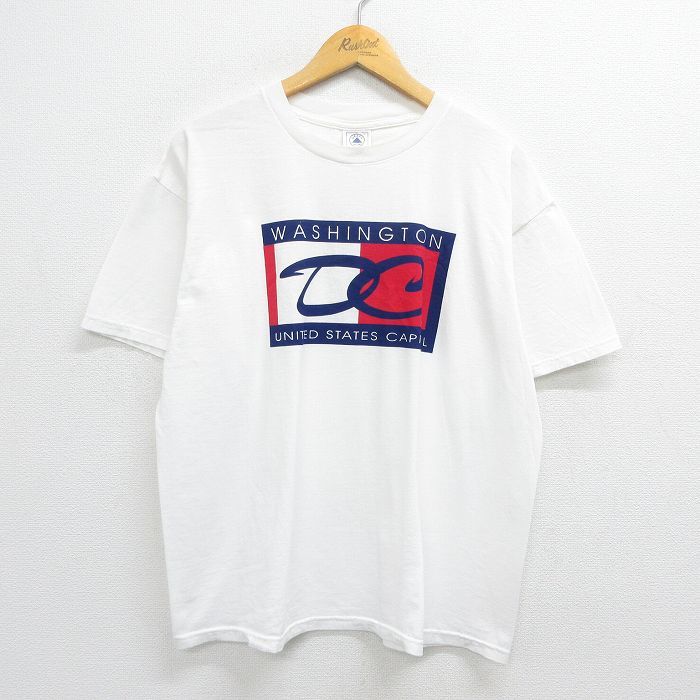 XL/古着 半袖 ビンテージ Tシャツ メンズ 00s ワシントンDC コットン クルーネック 白 ホワイト 23may11 中古_画像1