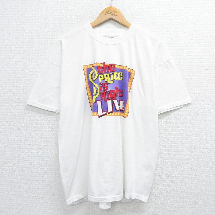 XL/古着 半袖 ビンテージ Tシャツ メンズ 00s LIVE テレビ 大きいサイズ コットン クルーネック 白 ホワイト 23jun28 中古_画像1