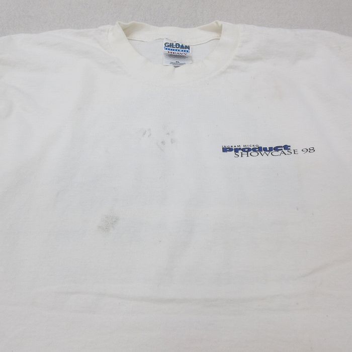 XL/古着 半袖 ビンテージ Tシャツ メンズ 90s Product SHOWCASE コットン クルーネック 白 ホワイト 23jul29 中古_画像10